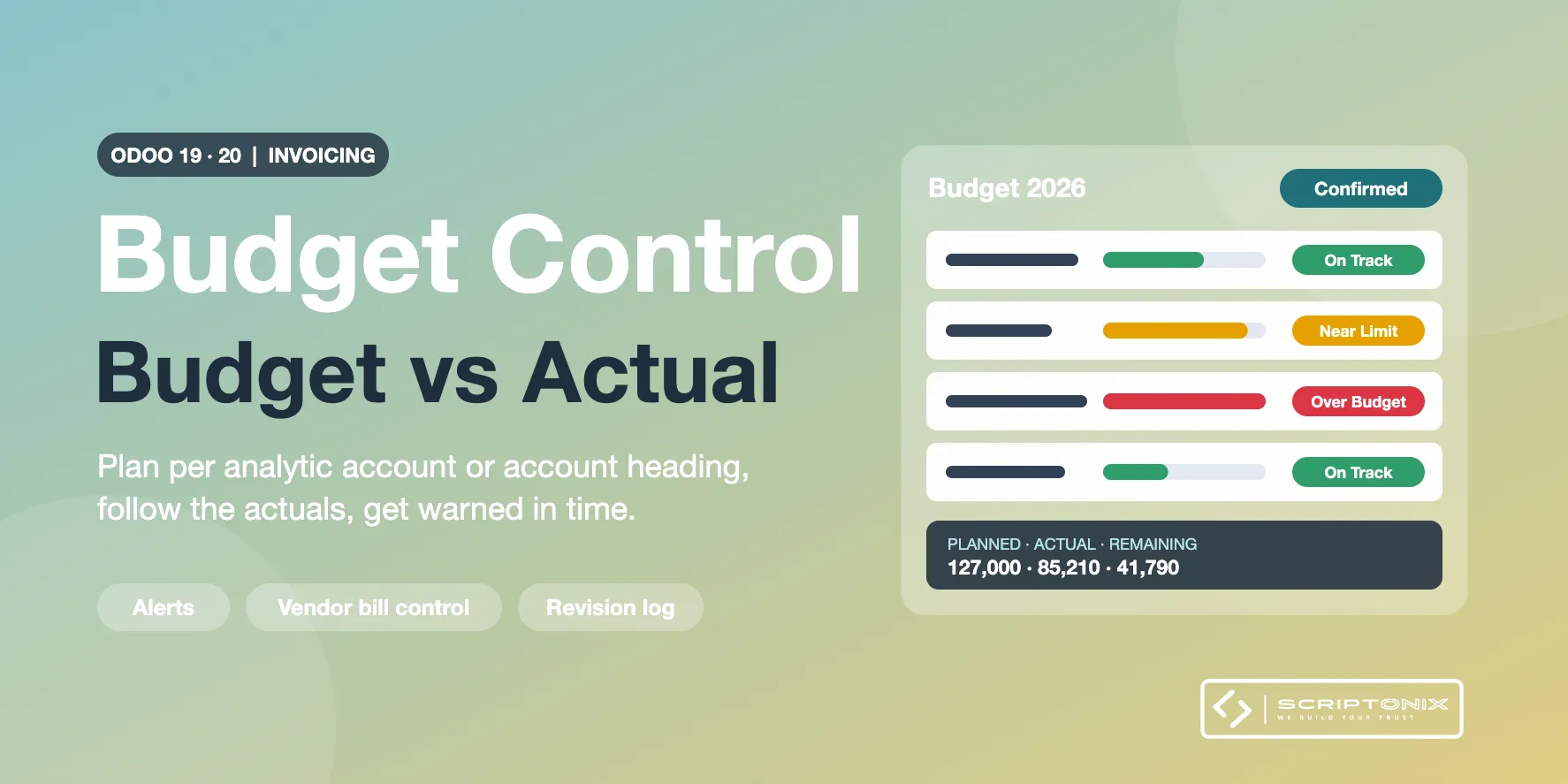 Budget Control & Alerts for Odoo 19.0 & 20.0