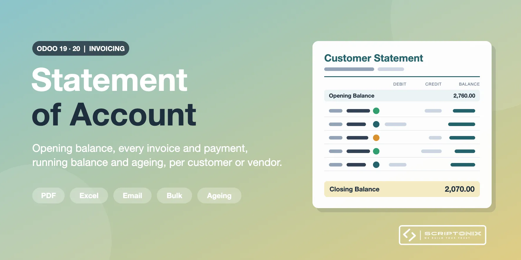 Customer Statement and Vendor Statement for Odoo 19.0 & 20.0