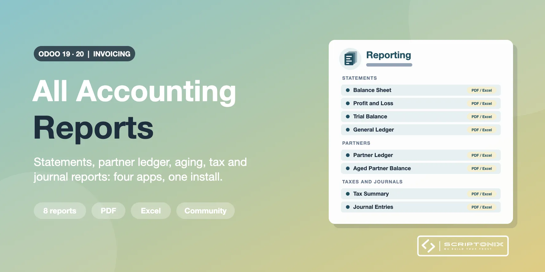 All Accounting Reports for Odoo 19.0 & 20.0