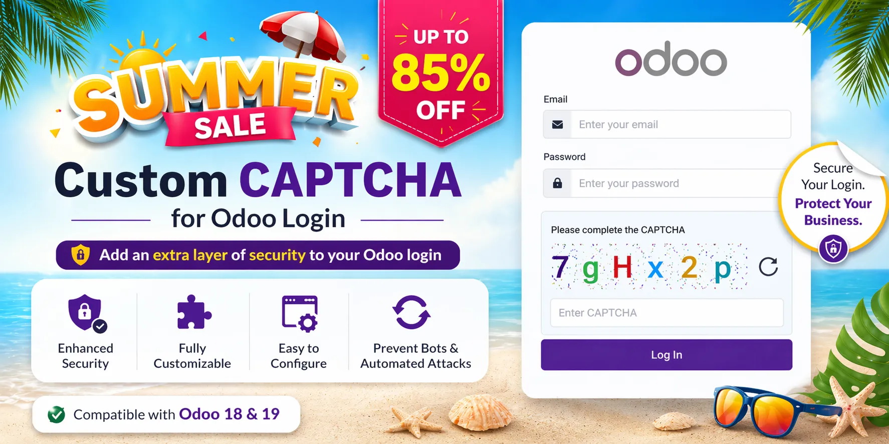 Custom CAPTCHA for Website Registration for Odoo