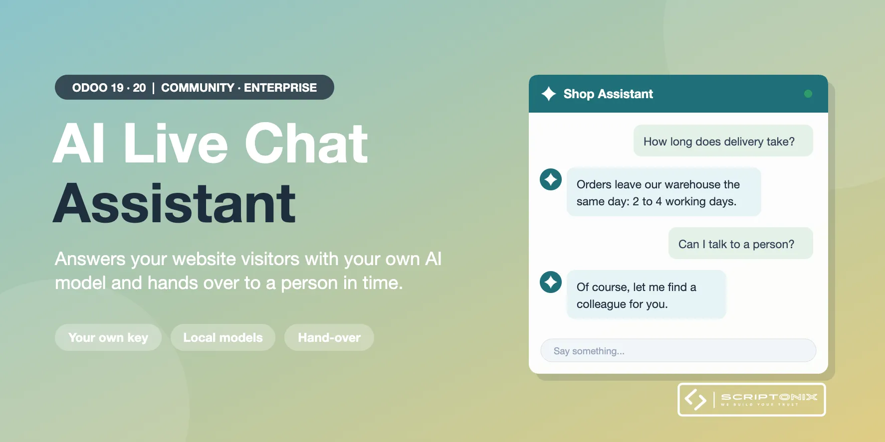 AI Live Chat Assistant for Odoo 19.0 & 20.0