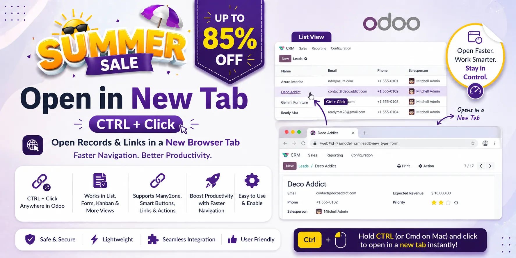 Open in New Tab (CTRL + Click) for Odoo