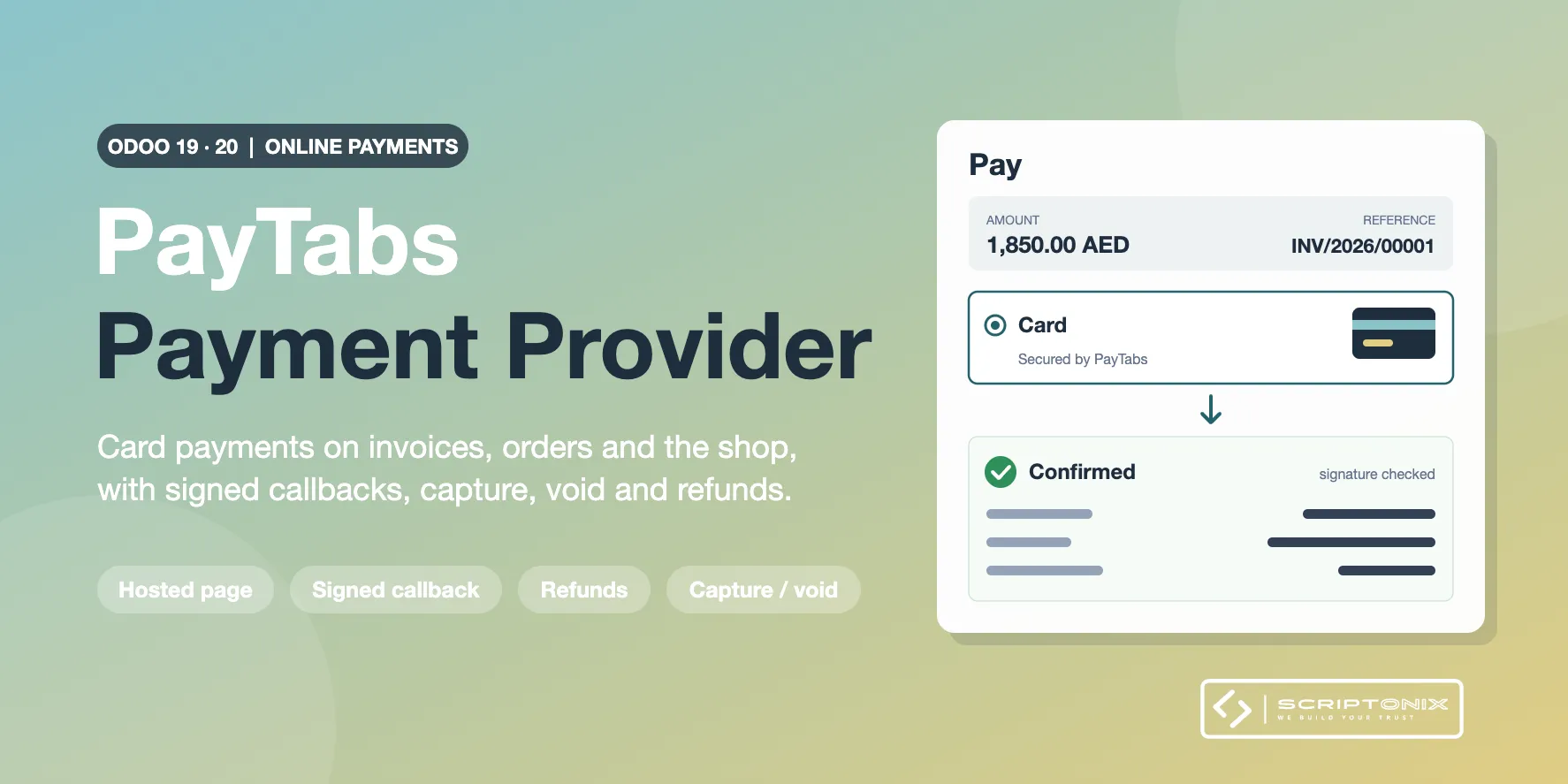 PayTabs Payment Provider for Odoo 19.0 & 20.0