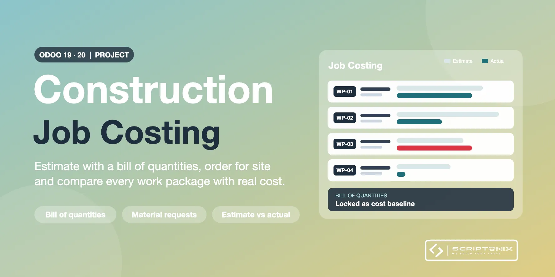 Construction Job Costing for Odoo 19.0 & 20.0