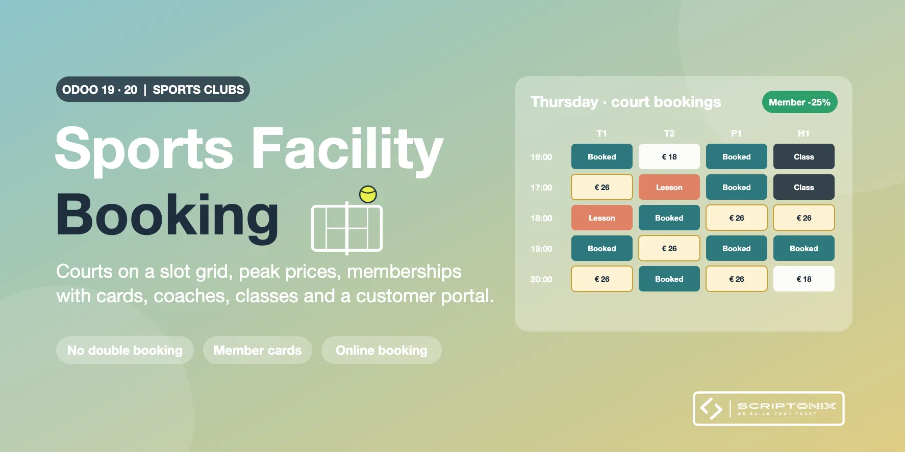 Sports Facility Booking for Odoo 19.0 & 20.0