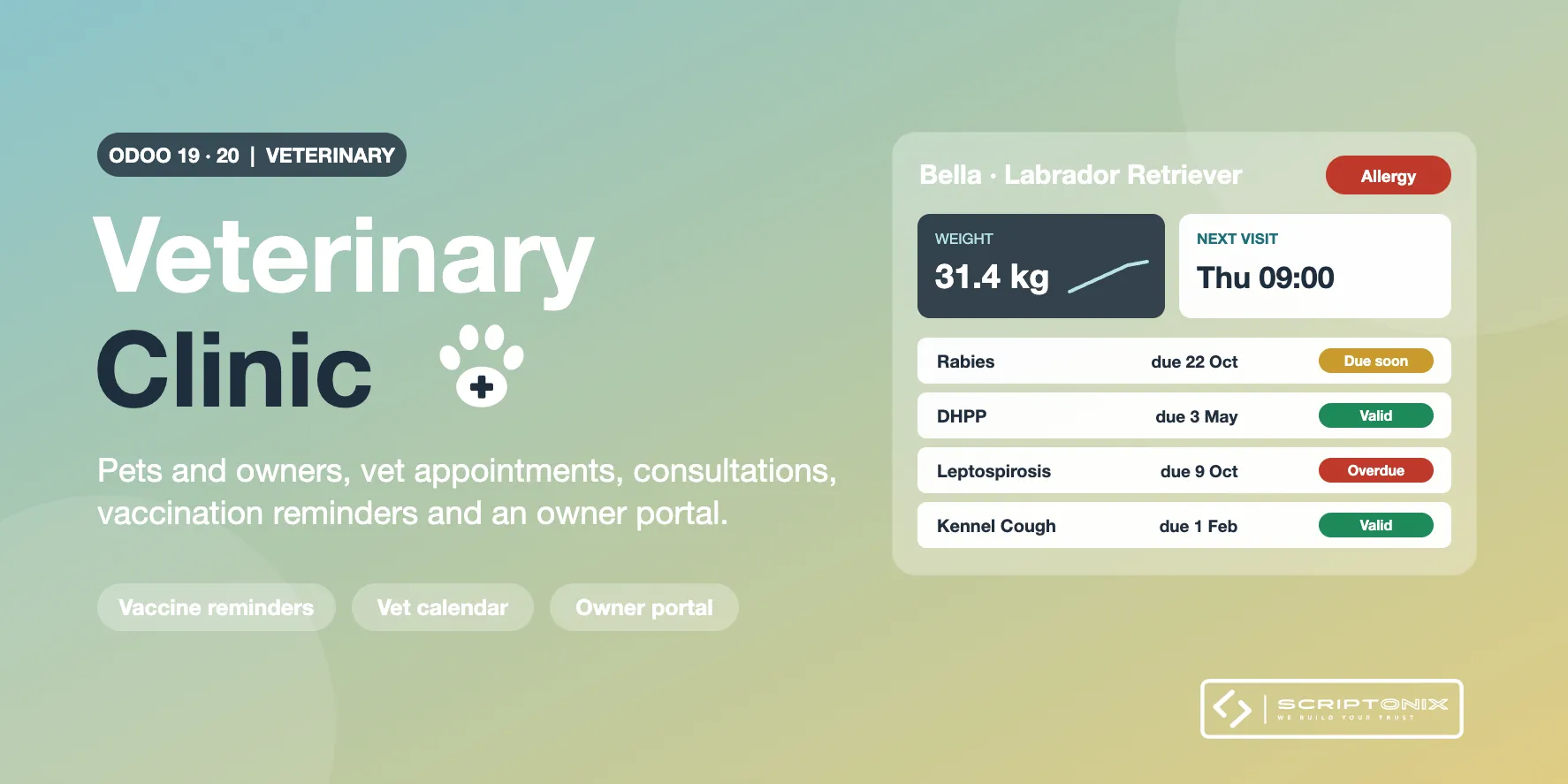 Veterinary Clinic for Odoo 19.0 & 20.0