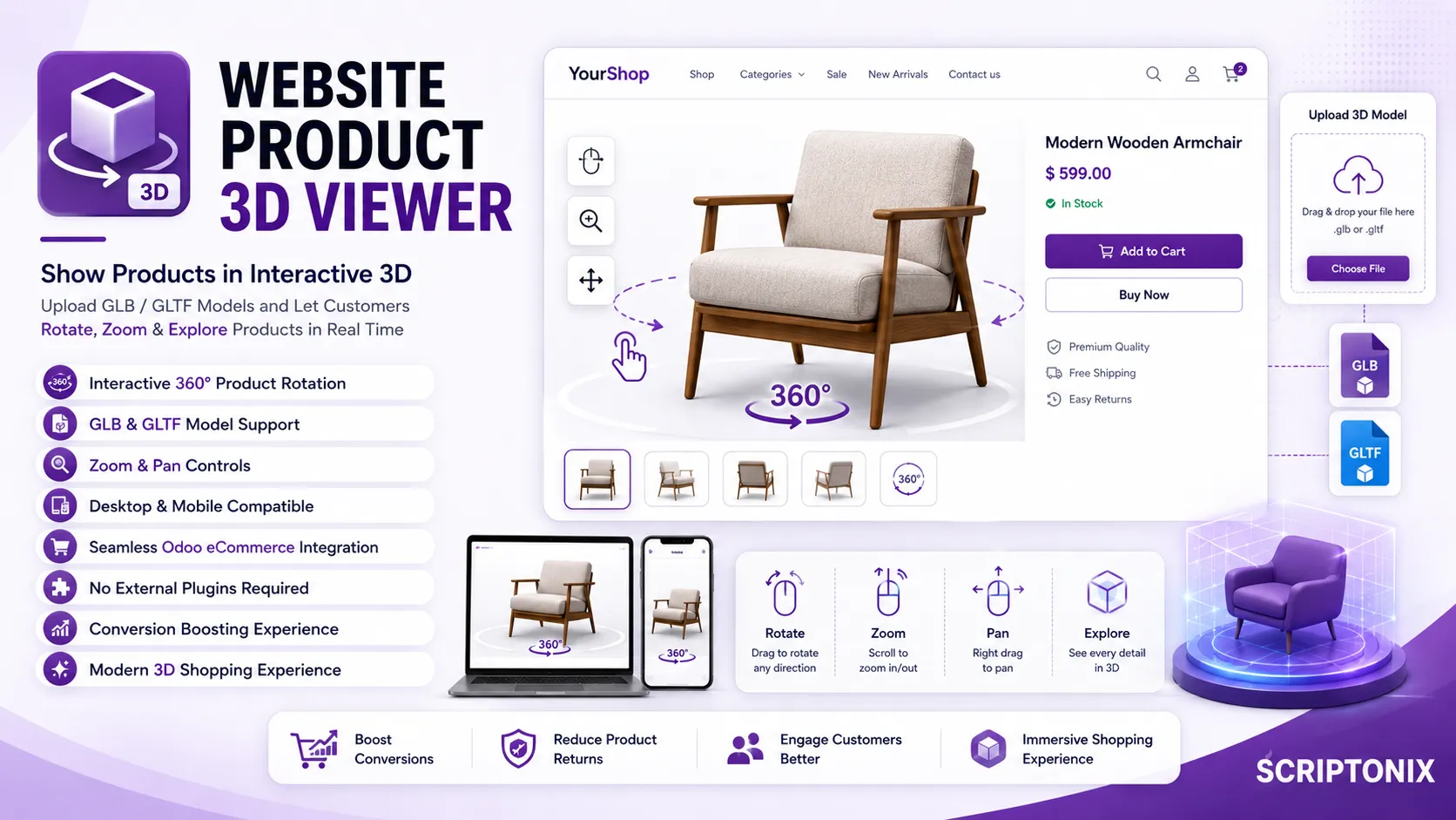 Website Product 3D Viewer for Odoo