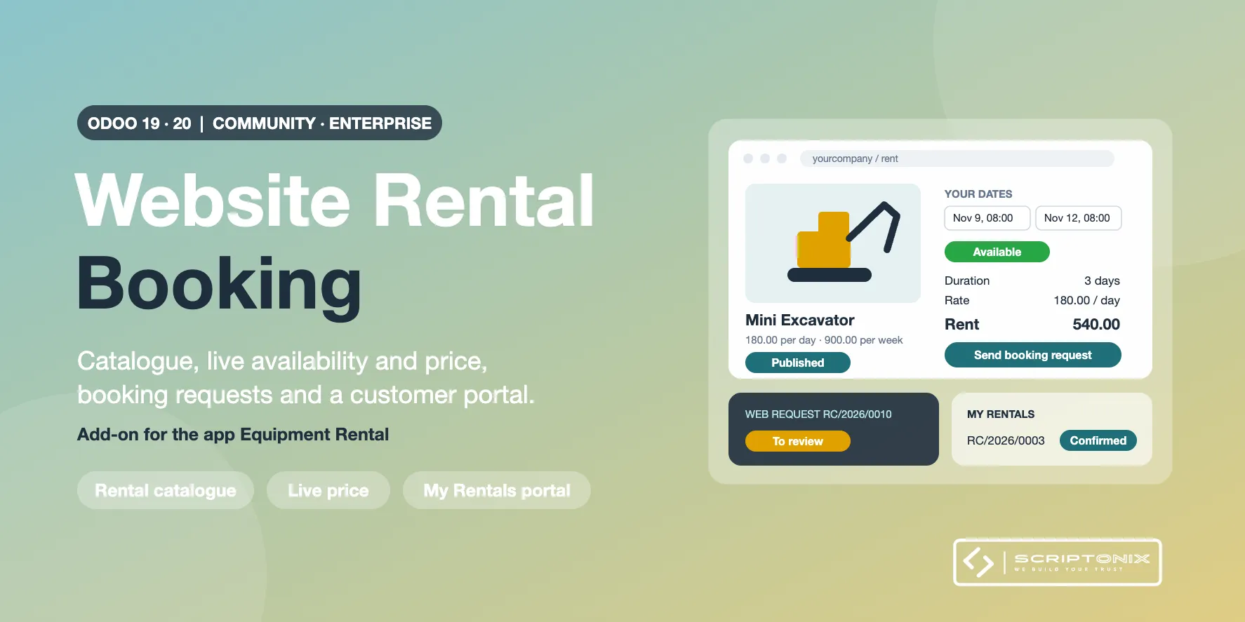 Website Rental Booking for Odoo 19.0 & 20.0