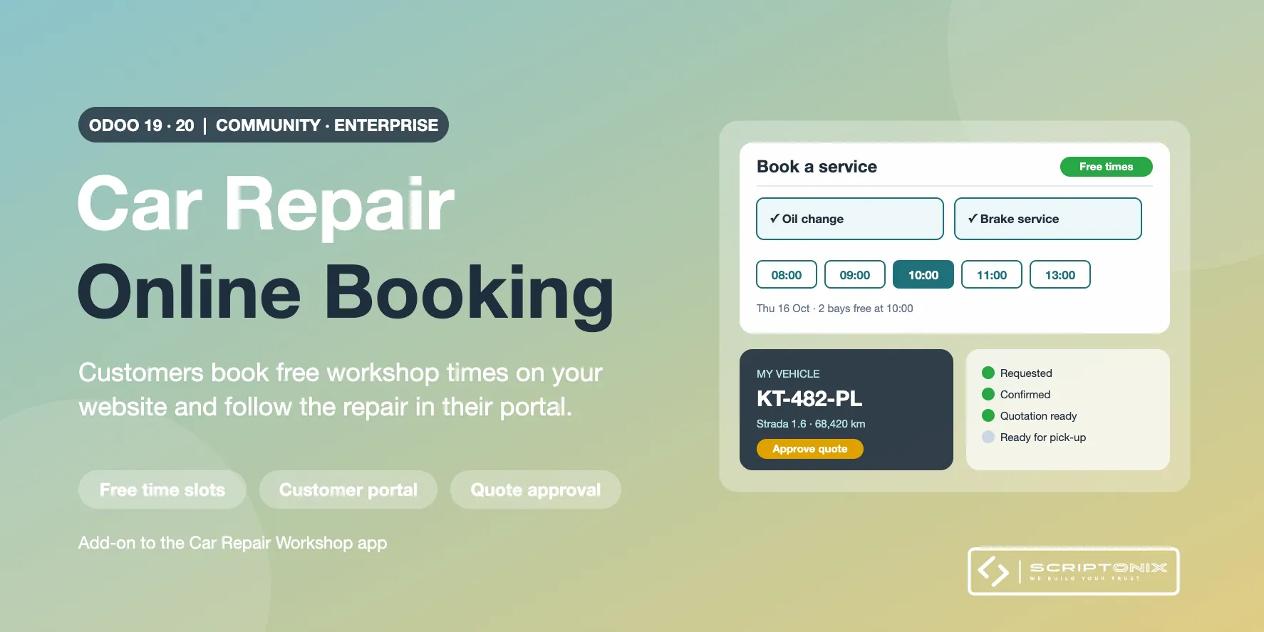 Car Repair Online Booking for Odoo 19.0 & 20.0